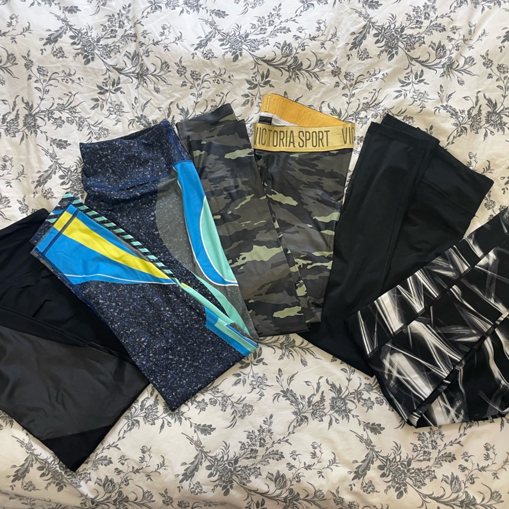 Victoria 's Secret Sport Knockout tight leggings bundle of 5 Size L